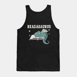 Trex Reading Book Readasaurus Bookworm Library Reading Lover Tank Top